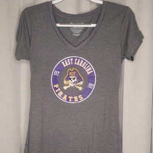 ECU Pirates Womens V-neck Tshirt Size Large